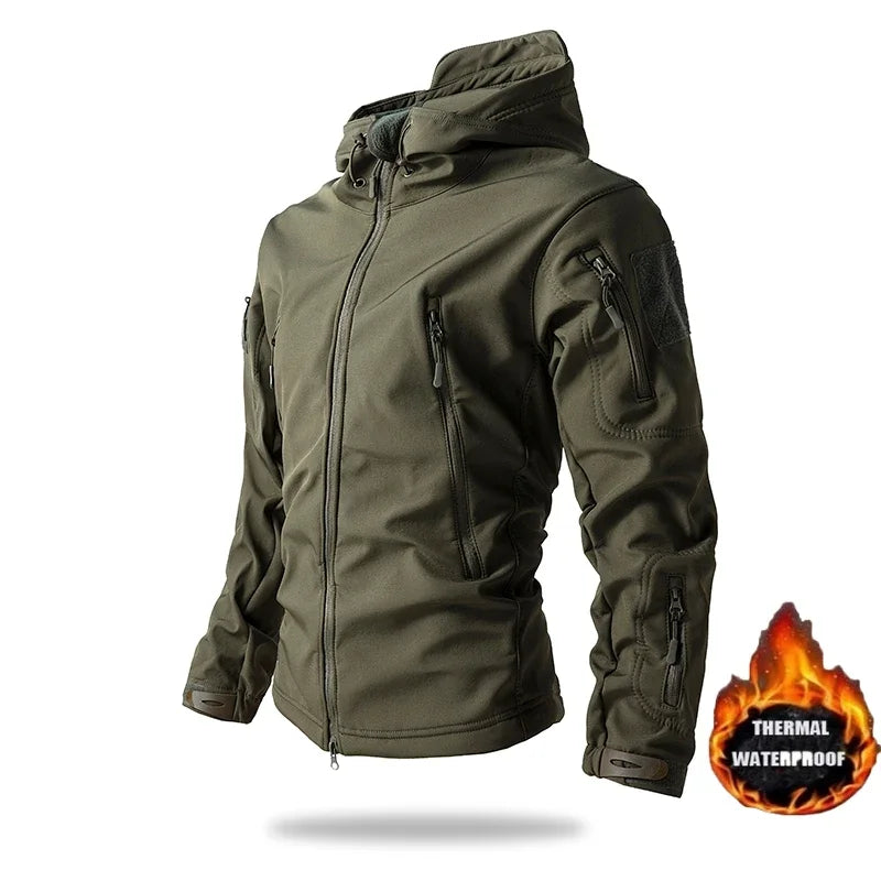 Winter Military Shark Skin Soft Shell Jackets Men Polar Fleece Warm Tactical Jacket Hiking Hunting Waterproof Male Outdoor Coat