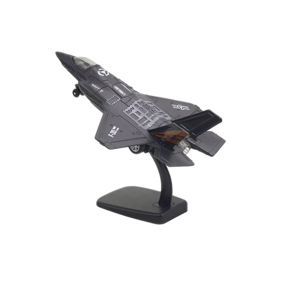 Pullback & Go Jet Rafale Fighter Aircraft Toy with Light Sound Diecast F16 F22 F35 Aviao Plane Model Kid Boy Gift