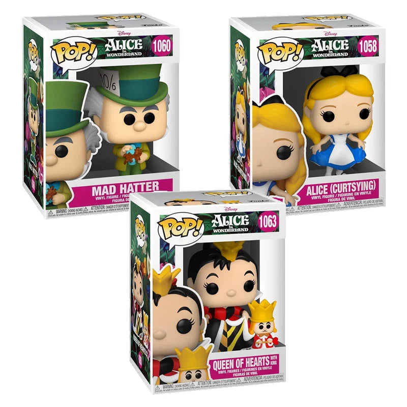 FUNKO POP Vinyl Figurine Alice in Wonderland Queen King Alice Mad Hatter Anime Figure Model Toys Collect Ornaments