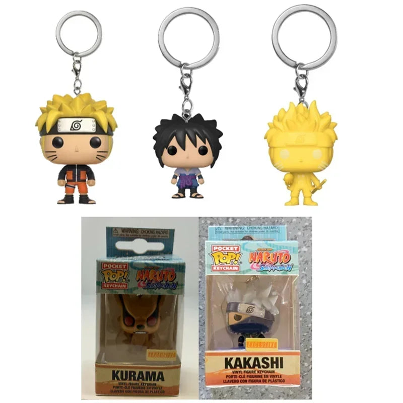 20 styles Funko Narutos KAKASHI Sasuke Kurama anime Action Toys Figures SIX PATH Pain 4cm Keychain Glows in The Dark