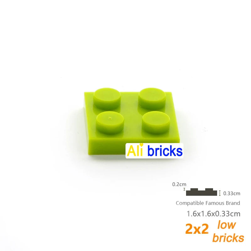 60pcs/lot Bulk Blocks Building Bricks Thin 2X2 Educational Assemblage Construction Toys for Children Size Compatible With 3022