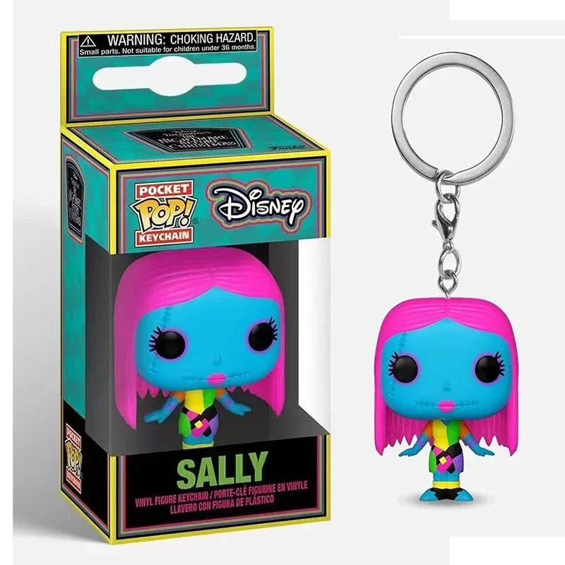 FUNKO POP Keychain Disney The Nightmare Before Christmas Jack Oogie Boogie Teddy Mayor Sally Zero Pumpkin King Vinyl Figure Toy