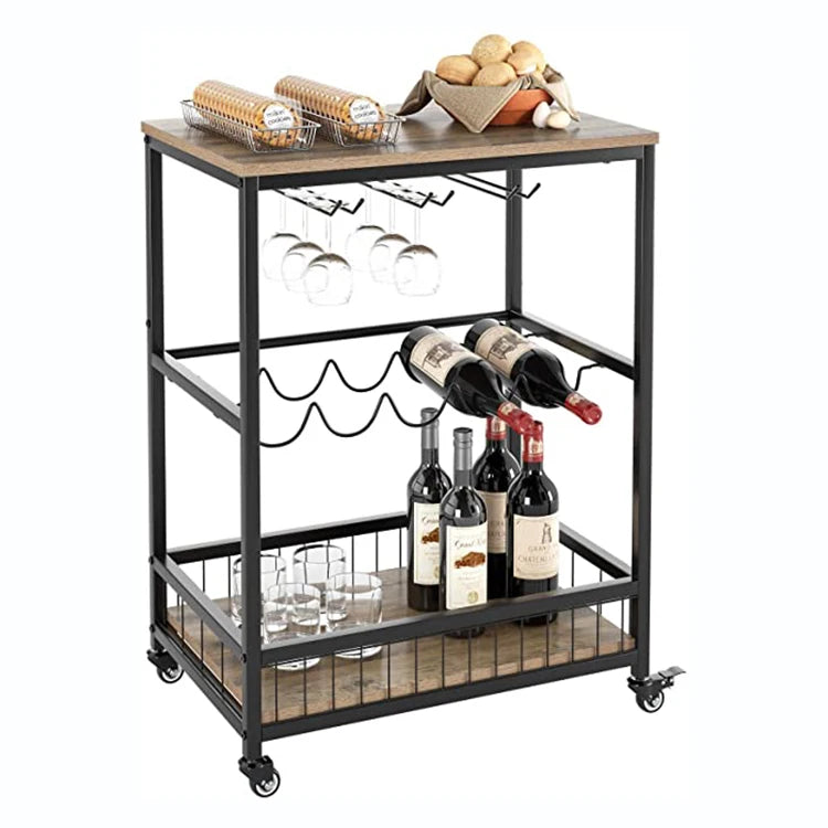 Metal Space-Saving Mobile Kitchen Islands & Carts Living Room Cabinets Serving Storage Trolley Kitchen Cart On Wheels