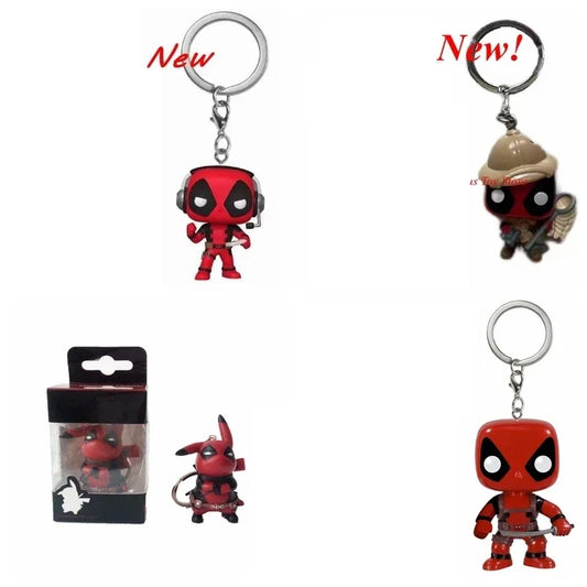 Newest 4 styles Funko Keychains Safari deadpool gamer Marvels Heroes Deadpool Pikachu Action Figure Model collection Toys