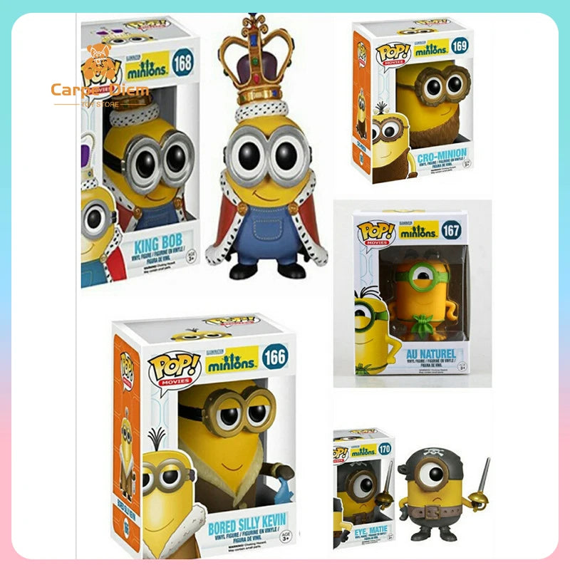 Funko Pop Despicable Me Minions 3 Kings Original Pirates Kevin Minions Figurines Desktop Decoration Figure Birthday Gift