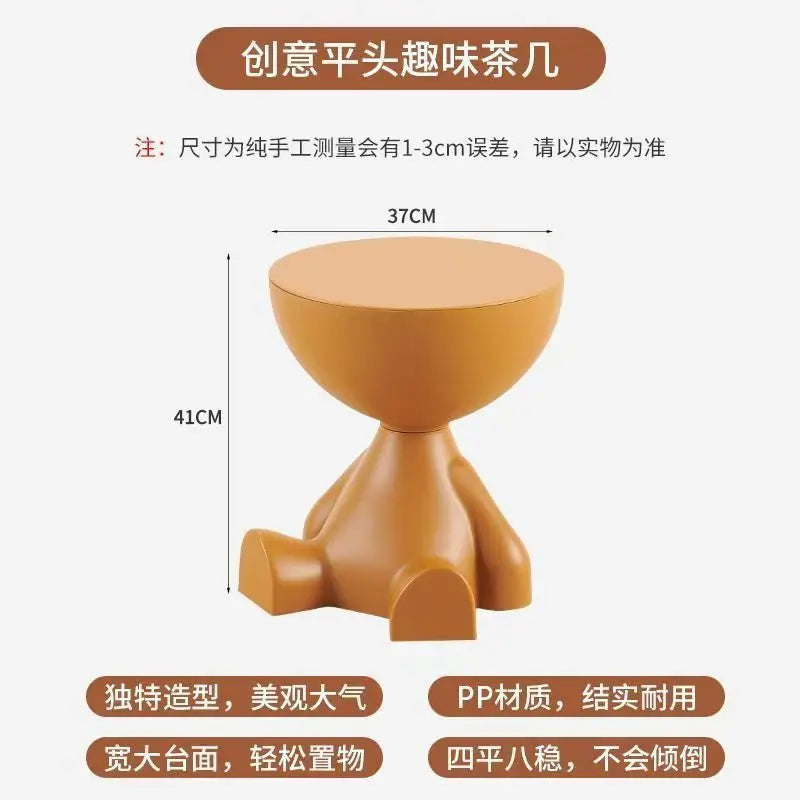 Light Luxury Cartoon Sofa Edge Table Creative Flat Head Coffee Table Small Household Plastic Coffee Table Furniture Side Table