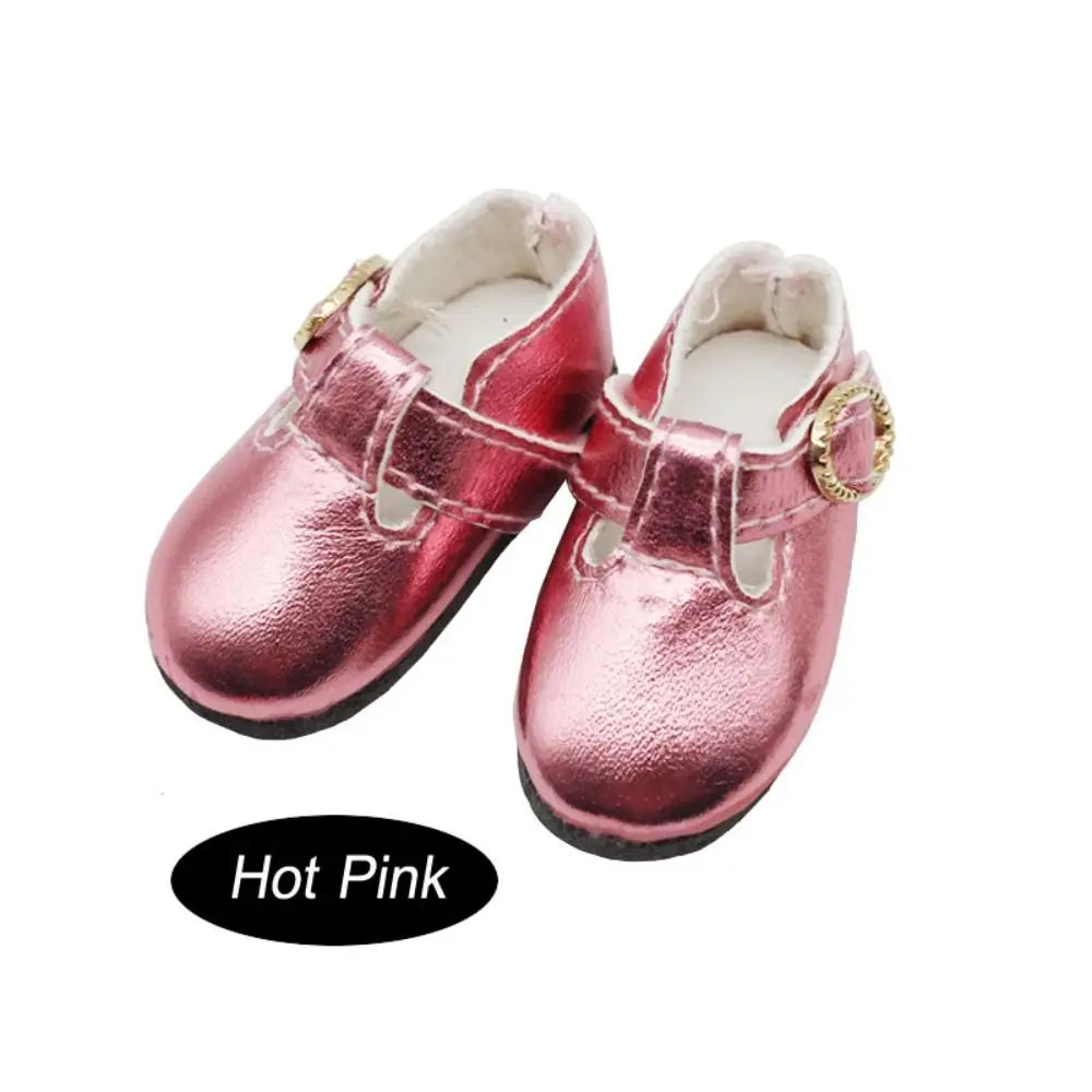 PU Leather 4.6cm Colorful Shiny Sneakers Shoes Doll 1 Pair Doll PU Leather Shoes Cute Mini Leather Boots Kids Gifts