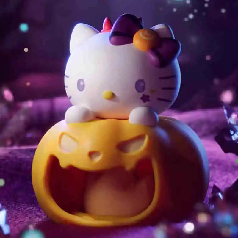 Genuine Miniso Sanrio Troublemaker Series Pumpkin Nightlight Hello Kitty Kuromi Pochacco Melody Ornament Toy Girls Birthday Gift