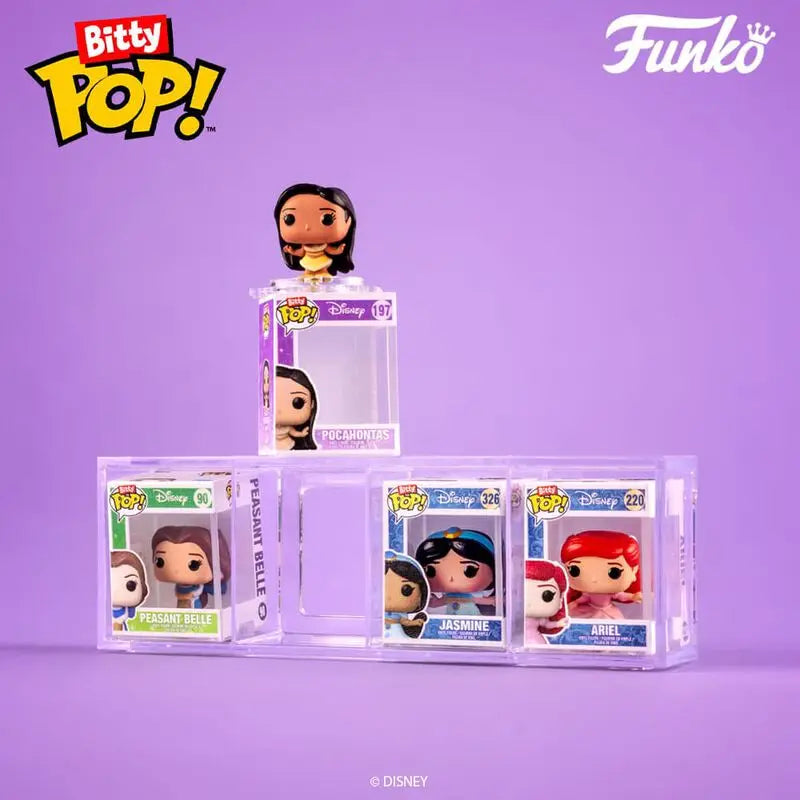 Disney Fnuko Pop Snow White Action Figures Bitty Pop! Disney Princess 4-Pack Anime Figureine Model Toys Cute Mini Doll Kids Gift