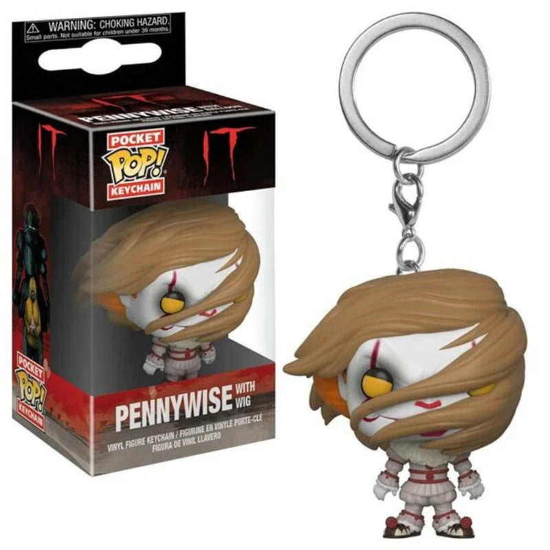 NEWest FUNKO Pocket Keychains Broken Heart harley quinn Tape Funhouse PENNYWISE with Beaver Hat keychains Action Figure Toys