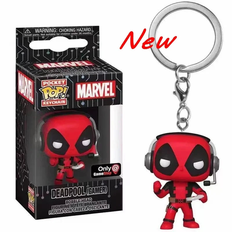 Newest 4 styles Funko Keychains Safari deadpool gamer Marvels Heroes Deadpool Pikachu Action Figure Model collection Toys