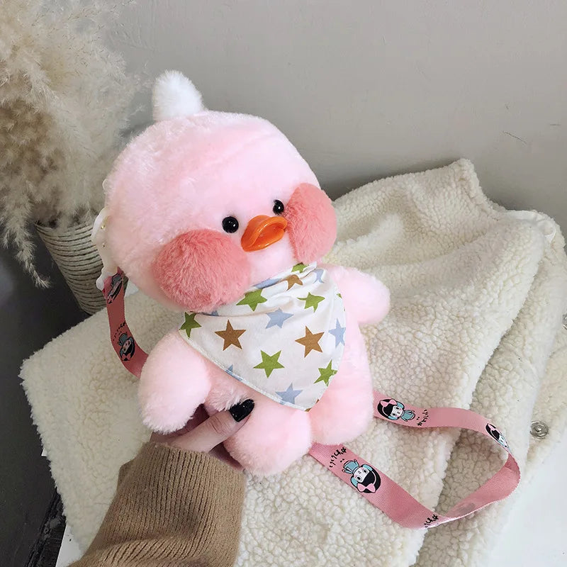 Cartoon Cute LaLafanfan Cafe Duck Plush Backpack Kawaii Toys Stuffed Crossbody Bag Doll Shoulder School Bag for Girls Gift