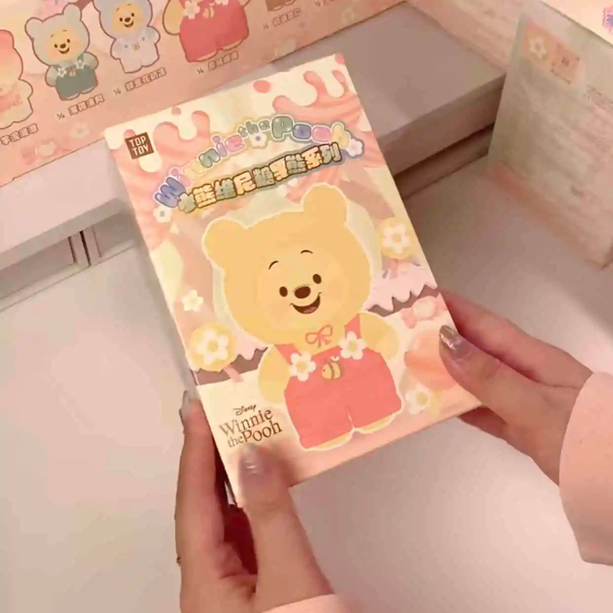 Miniso Disney Winnie The Pooh Candy Series Blind Box Cute Vinyl Face Pendant Pupu Bear Anime Doll Ornament Toy Birthday Gift