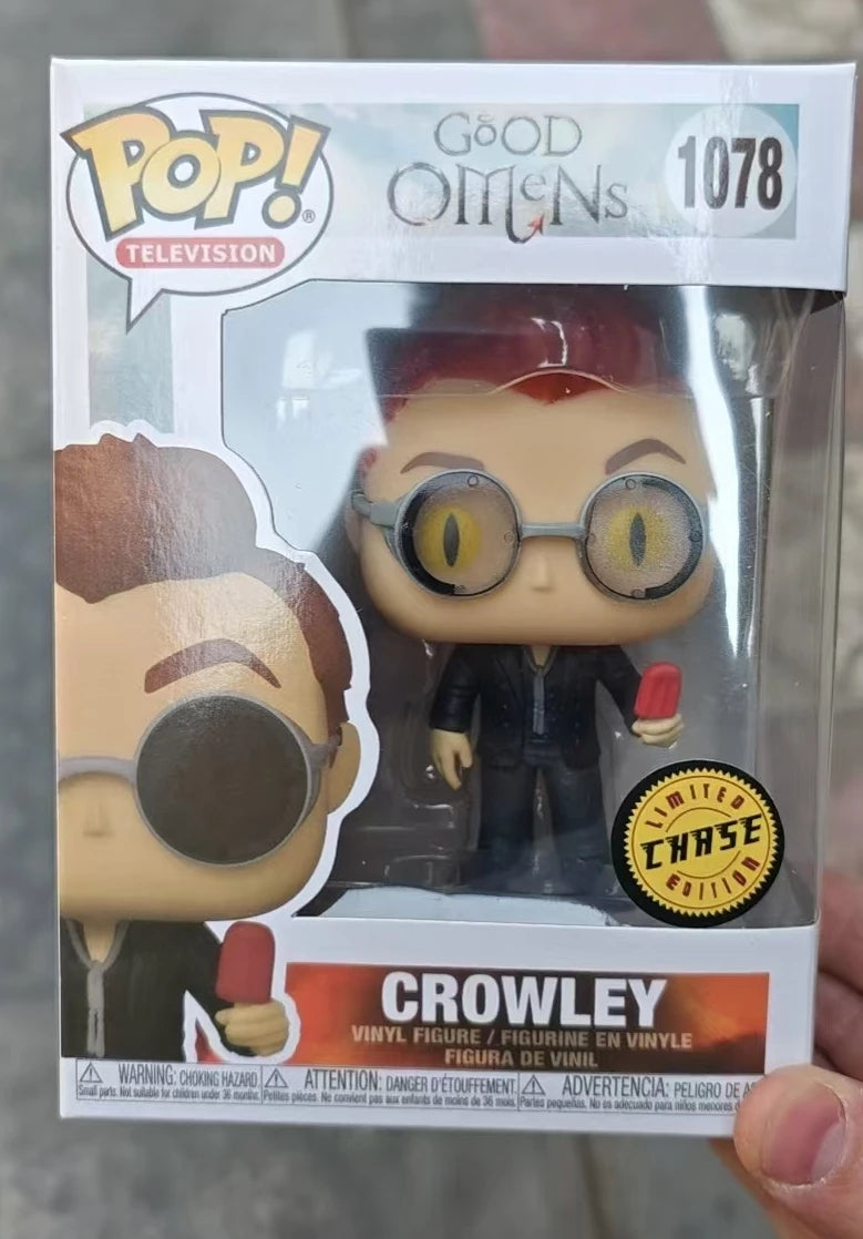 New Arrival Funko Pop! Good Omens Aziraphale Con Libro #1077 Crowley #1078 Vinyl Action Figures Toys for Birthday Best Gift