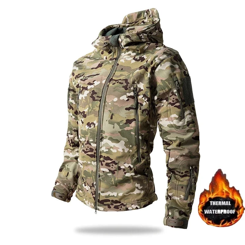 Winter Military Shark Skin Soft Shell Jackets Men Polar Fleece Warm Tactical Jacket Hiking Hunting Waterproof Male Outdoor Coat