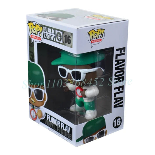 Funko Pop! Rocks Super-Stylied Stars Public Enemy FLAVOR FLAV #16 Vinyl Figure Vinyl Figure Doll Model Toys for Decoration Gifts