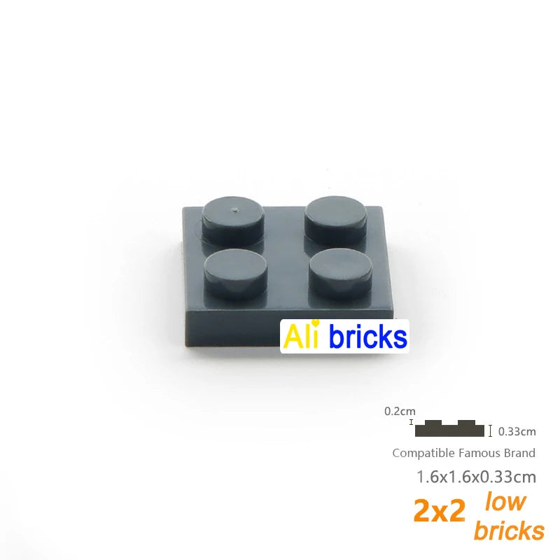 60pcs/lot Bulk Blocks Building Bricks Thin 2X2 Educational Assemblage Construction Toys for Children Size Compatible With 3022