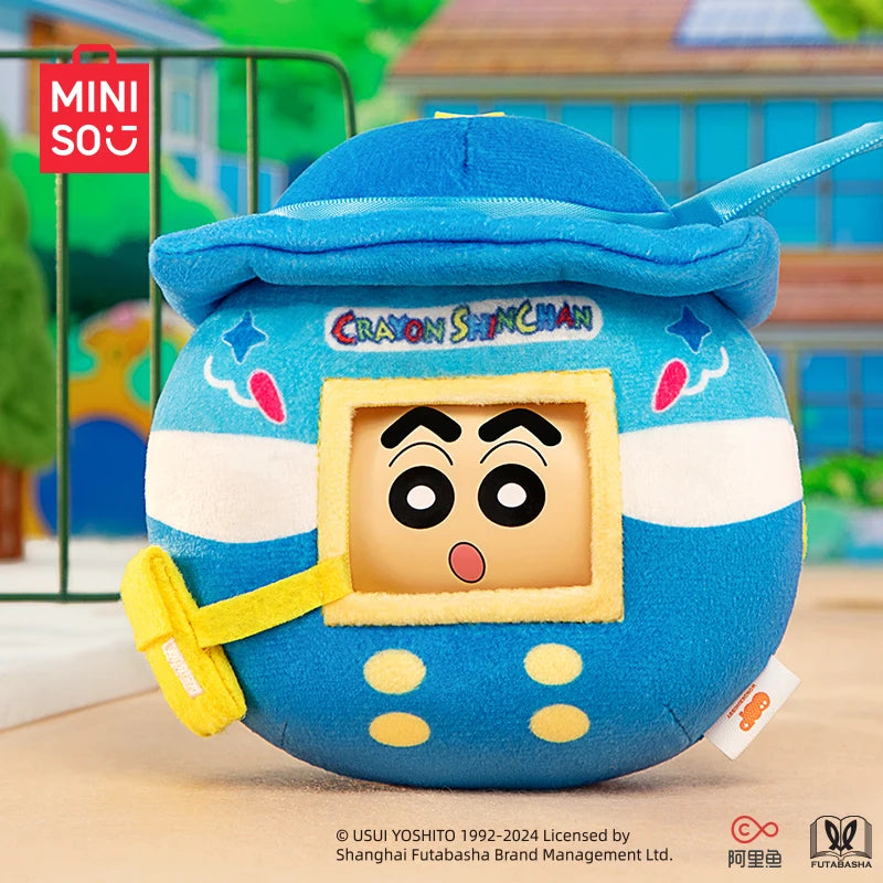 new Miniso Authentic Crayon Shin Chan Cute Face Flip Plush Blind Box Ornament Cute Anime Doll Decor Pendant Toys Birthday Gift