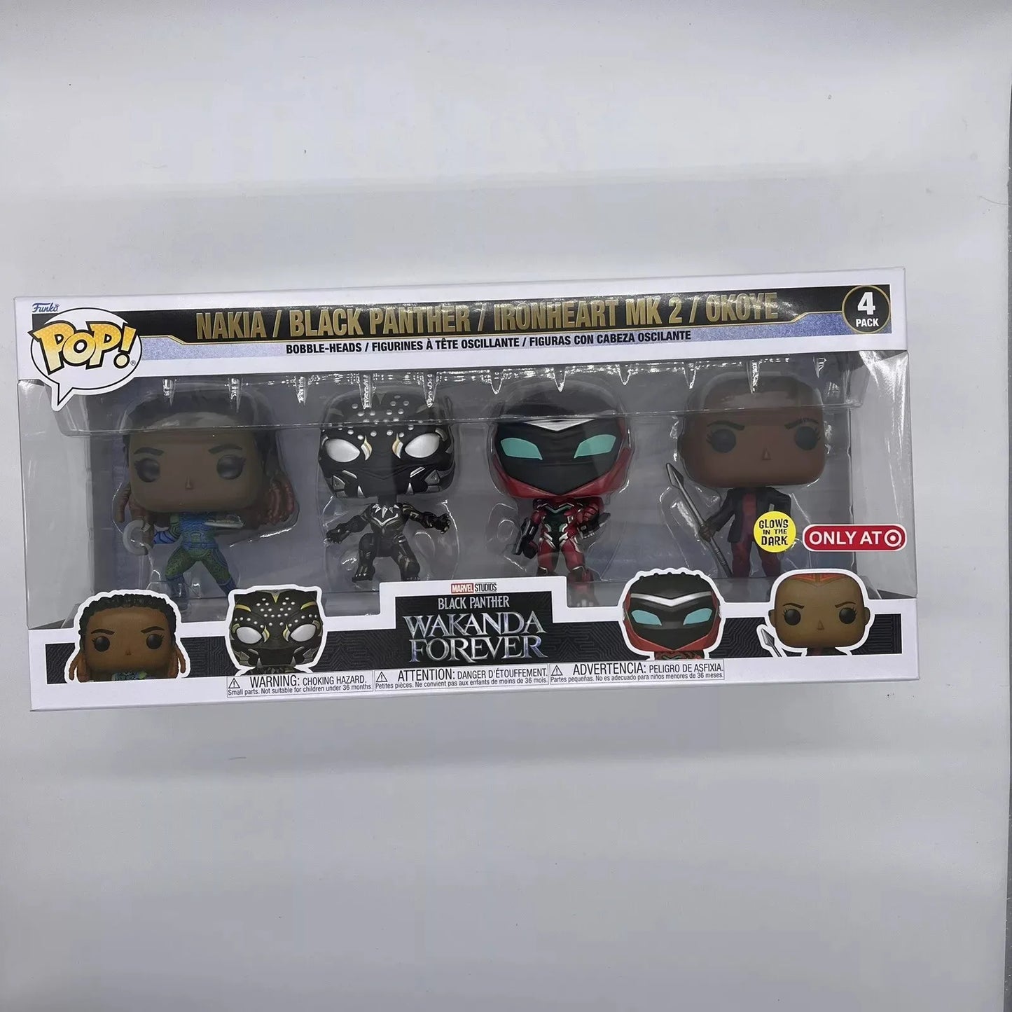 Pop! Black Panther 4-Pack Action Figures Model Toys Funko Pop Glow Limited Edition Figureine Marvel Model Collectible Souvenir