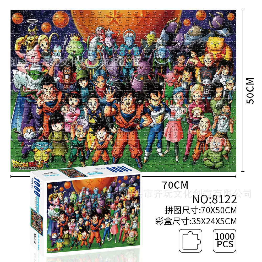 Dragon Ball Figure Paper Puzzle Anime Cartoon Adult Children Assembled Puzzle Toy Collection Home Decor X-Mas Birthday Gift Toy