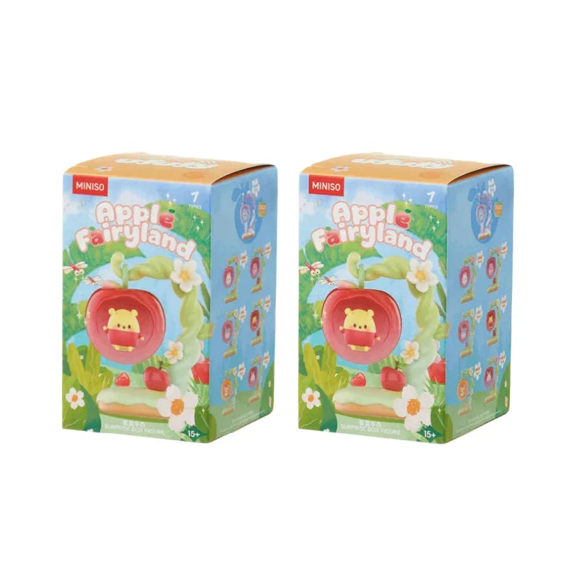 Miniso Disney Apple Fairyland Series Blind Box Winnie The Pooh Cute Doll Trendy Desktop Ornament Model Cartoon Toys Decor Gift