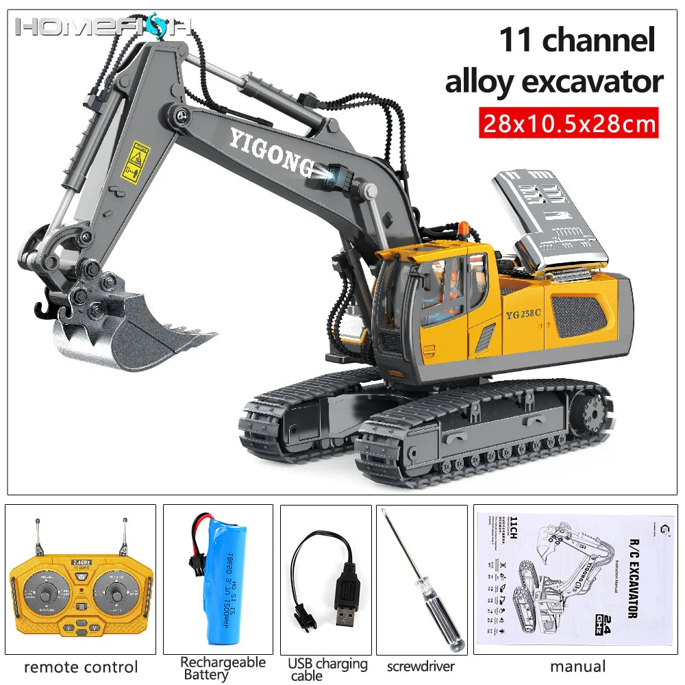 RC Car Children Toys Remote Control Car Toys For Boys Radio Control Excavator Dump Truck Bulldozer Electric Car Kids Toys Gift