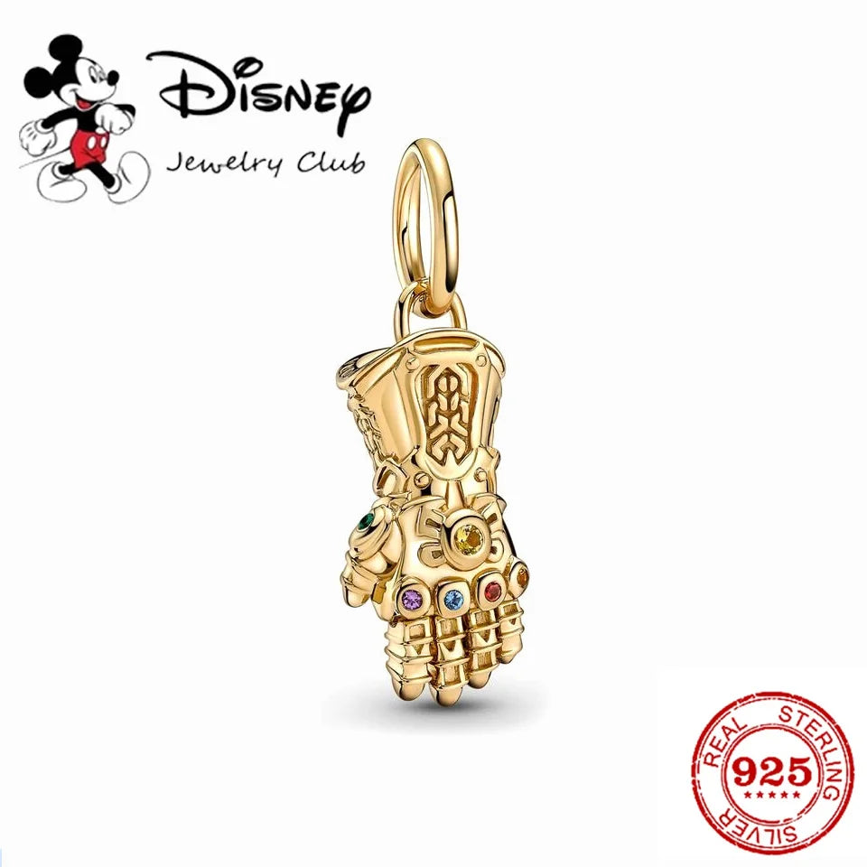 925 Silver Disney 100th Princess Pumpkin Cart Mickey Minnie Dumbo Charm Stitch Beads Fit Original Pandora Bracelets DIY Jewelry