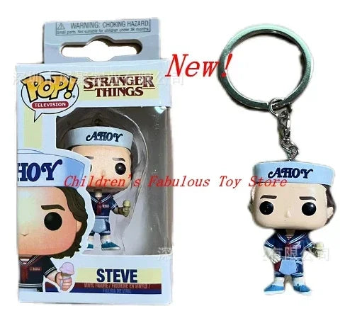 13 styles Newest FUNKO POP Pocket keychains Demogorgon Dustin Eleven Freddy Steve Robin Barb Action Figures Toys