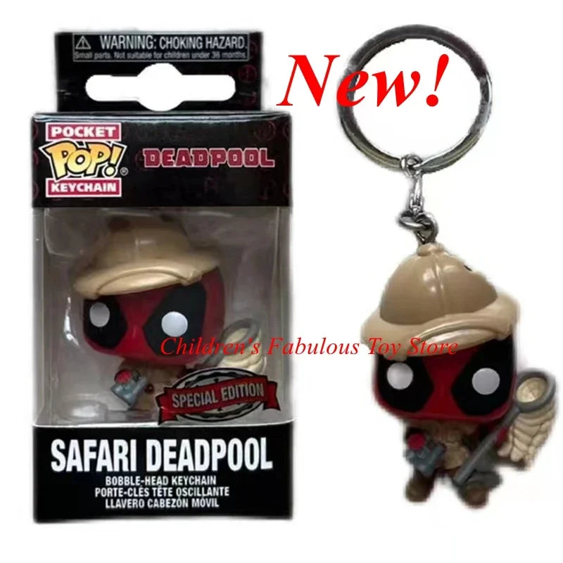 Newest 4 styles Funko Keychains Safari deadpool gamer Marvels Heroes Deadpool Pikachu Action Figure Model collection Toys