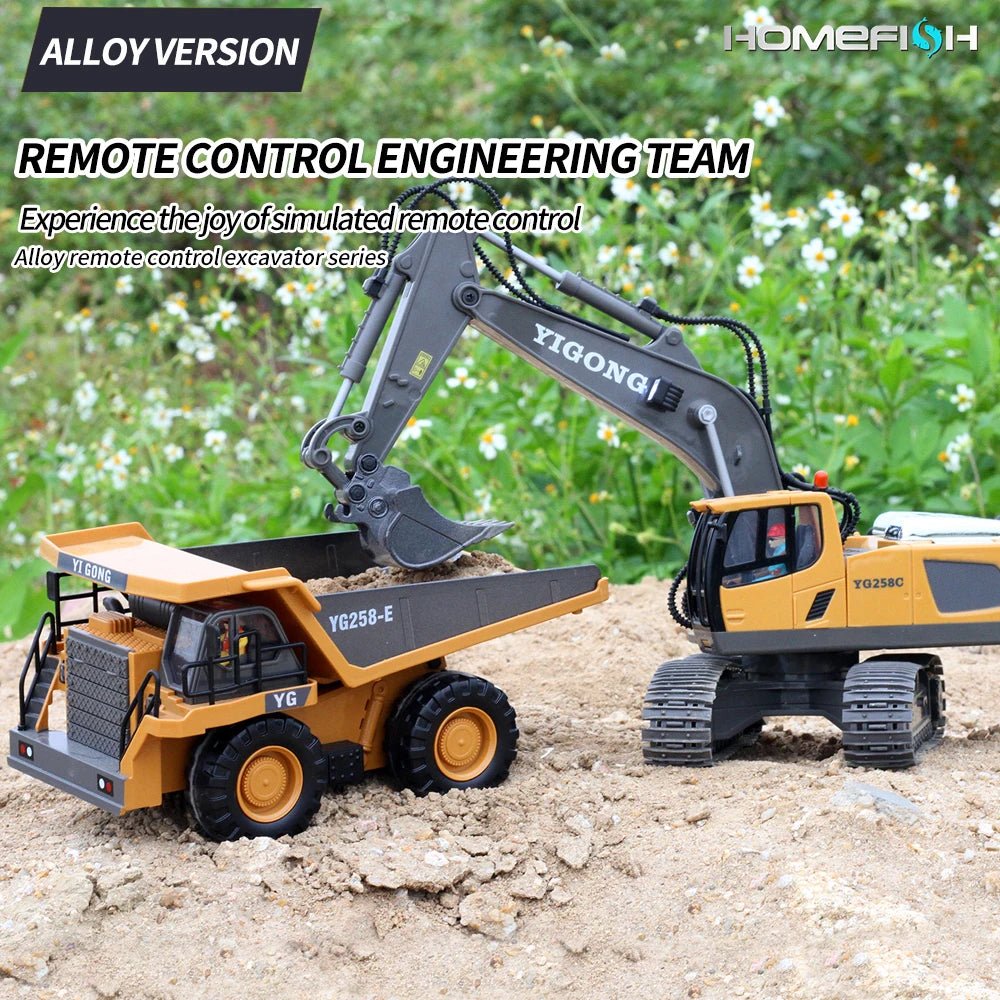 RC Car Children Toys Remote Control Car Toys For Boys Radio Control Excavator Dump Truck Bulldozer Electric Car Kids Toys Gift