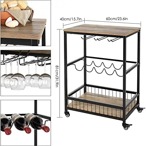 Metal Space-Saving Mobile Kitchen Islands & Carts Living Room Cabinets Serving Storage Trolley Kitchen Cart On Wheels