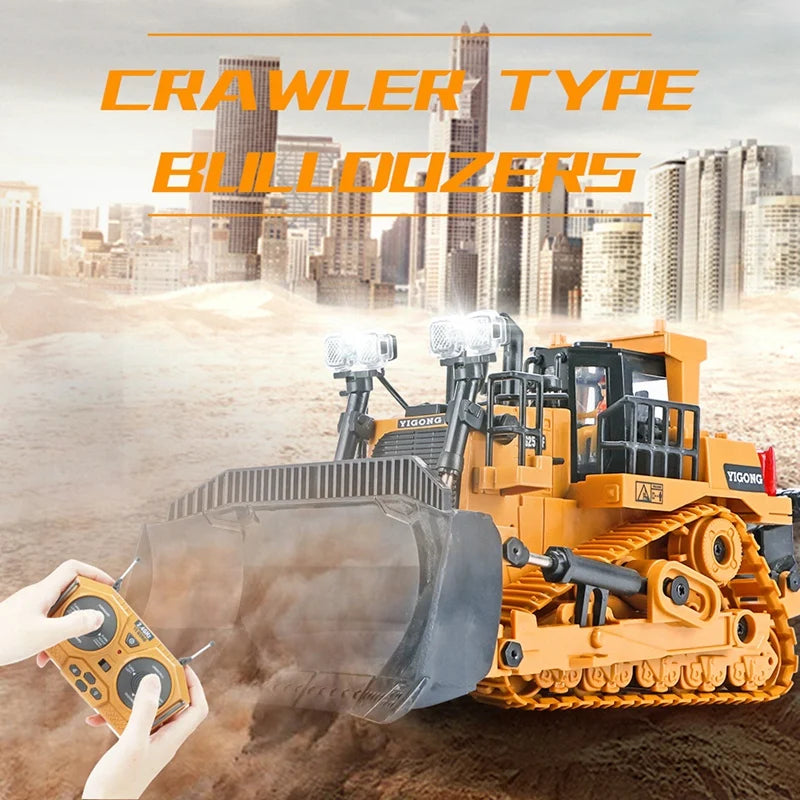 Rc Excavator Bulldozer Truck Toys for Boy 2.4G Remote Control Dumper Engineering Vehicle tractor Crawler Birthday Gift Child