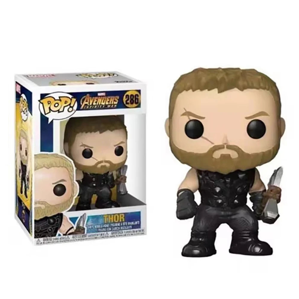 FUNKO POP Avengers Toy Action Figures Hero Doll Thor Black Panther Model Boys Christmas Collection Gifts Fun Desktop Decoration