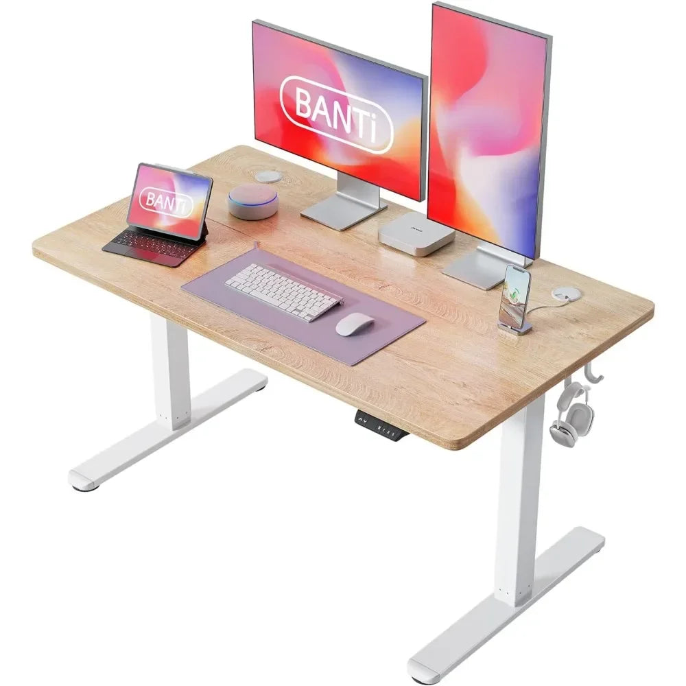 Standing Desk with Electric Height Adjustable, Telescopic Height Adjustment, Office Table