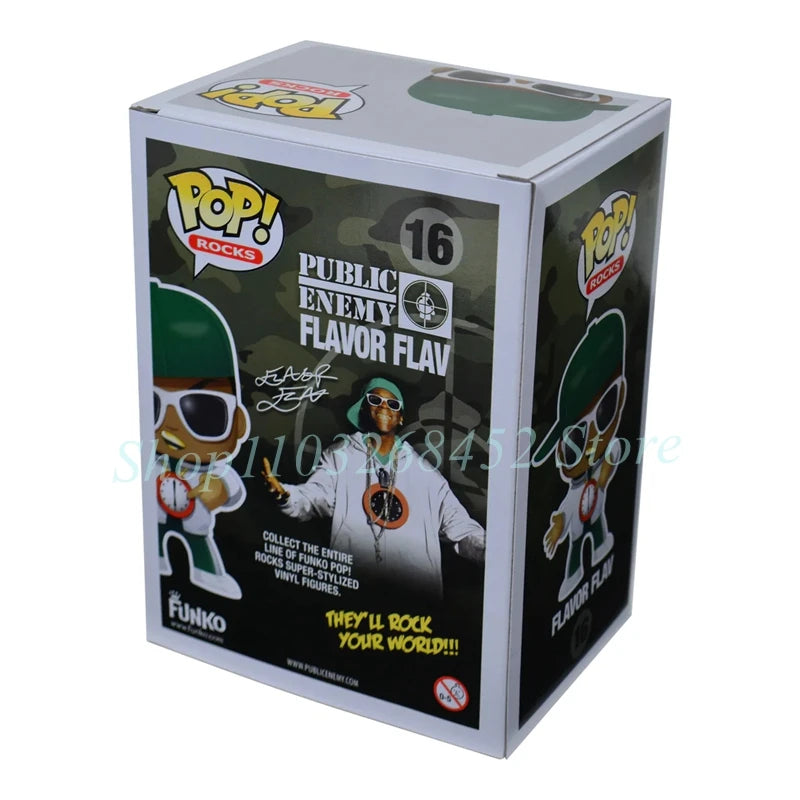 Funko Pop! Rocks Super-Stylied Stars Public Enemy FLAVOR FLAV #16 Vinyl Figure Vinyl Figure Doll Model Toys for Decoration Gifts