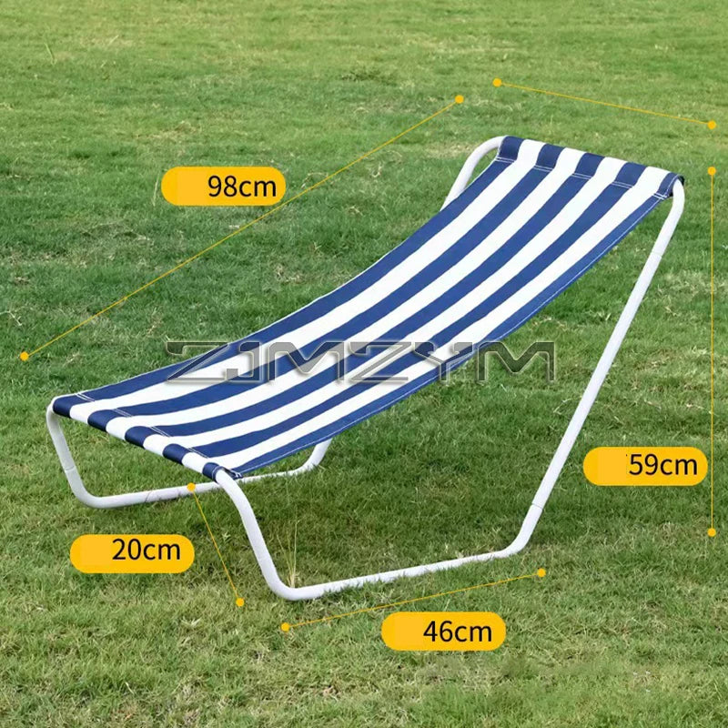 Beach Lounge Chair Camping Easy Folding Reclining Sunbathing Lounge Chair Outdoor Fishing BBQ Lounge Travel Recliner