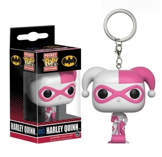 NEWest FUNKO Pocket Keychains Broken Heart harley quinn Tape Funhouse PENNYWISE with Beaver Hat keychains Action Figure Toys