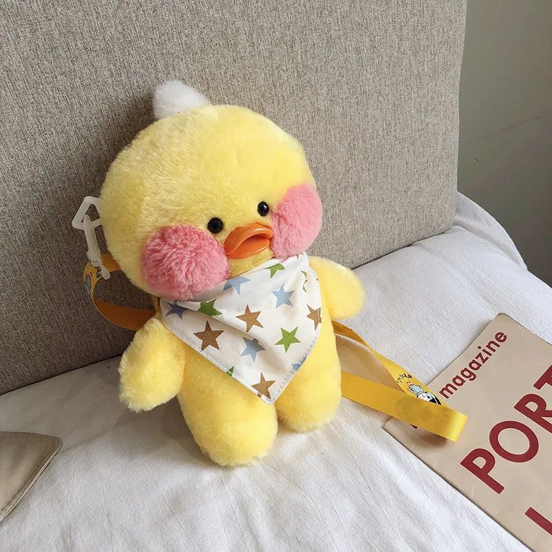 Cartoon Cute LaLafanfan Cafe Duck Plush Backpack Kawaii Toys Stuffed Crossbody Bag Doll Shoulder School Bag for Girls Gift