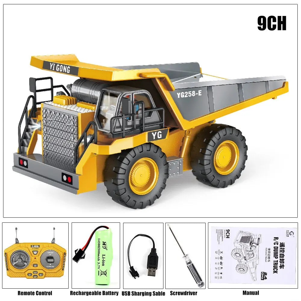 RC Car Children Toys Remote Control Car Toys For Boys Radio Control Excavator Dump Truck Bulldozer Electric Car Kids Toys Gift