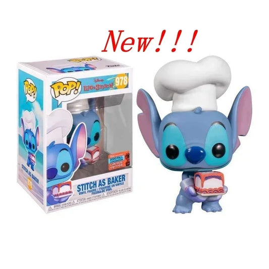 Funko Pop New Disney Lilo&stitch Series #978 - Stitch as Baker Action Figures Collection Model Toys for Decorations Gift