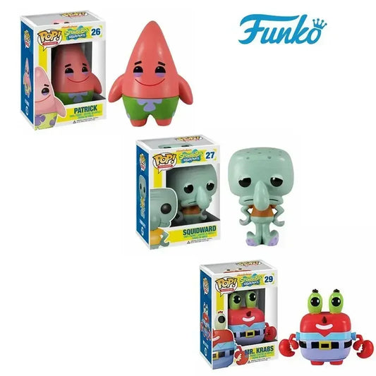 FUNKO POP SQUIDWARD 26# PATRICK 27# Mr. Krabs 29# PVC Action Figure Collectible Model Toys for Chlidren Birthday Gift