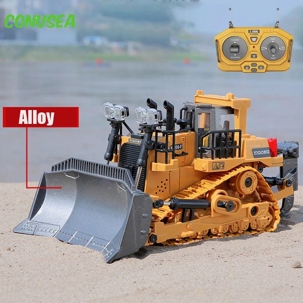 Rc Excavator Bulldozer Truck Toys for Boy 2.4G Remote Control Dumper Engineering Vehicle tractor Crawler Birthday Gift Child