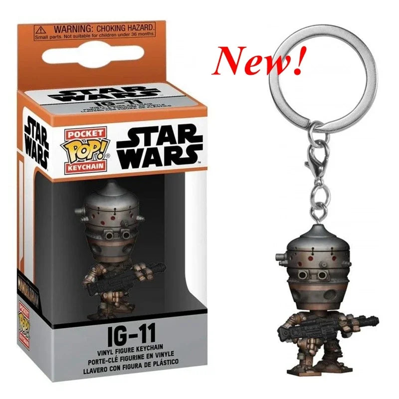 27 styles FUNKO Keychains Star-wars Baby Yoda Keychain Toy Boba Feit ig-11 the Mandalorian Darth Vader Stromtrooper Keyrings