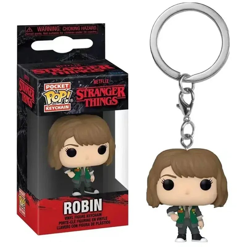 Minimum price Funko POP NEW Arrive  Keychain ELEVEN Demogorgon DUSTIN Barb Steve Robin  Keychain Toy Vinyl Figure Model Kid Toys