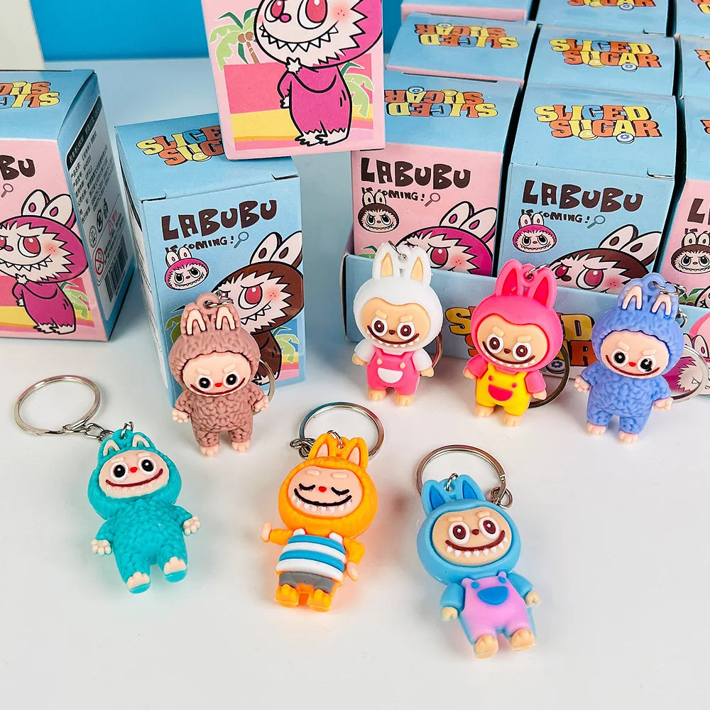 24 Labubu Anime Peripheral Blind Box Dolls Pvc Small Pendants Cute Cartoon Keychains Blind Box Decorations Fashion Pendant Gifts