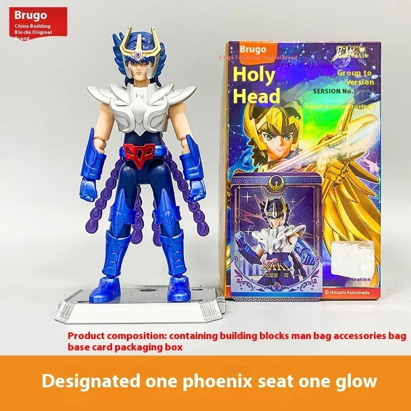 BLOKEES Saint Seiya Figure Blind Box GALAXY VERSION 01 Aiolos Shura Ikki Figure Shun Jabu Marin Figurine Assemble Model Toy Gift