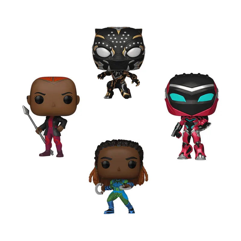 Pop! Black Panther 4-Pack Action Figures Model Toys Funko Pop Glow Limited Edition Figureine Marvel Model Collectible Souvenir