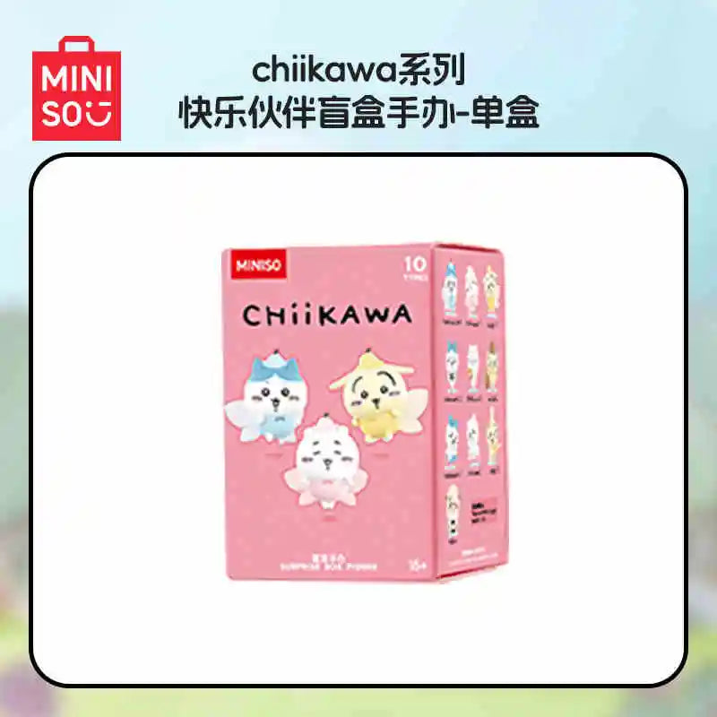 Miniso Chiikawa Happy Partner Series Blind Box Cute Doll Trendy Play Desktop Ornament Model Cartoon Toys Decor Gift